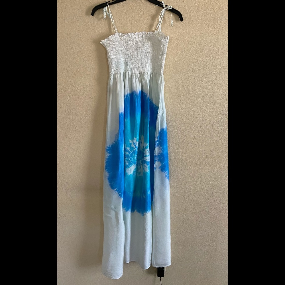 LA BLANCA 100% Silk Maxi Coverup Tie Dye Sz S